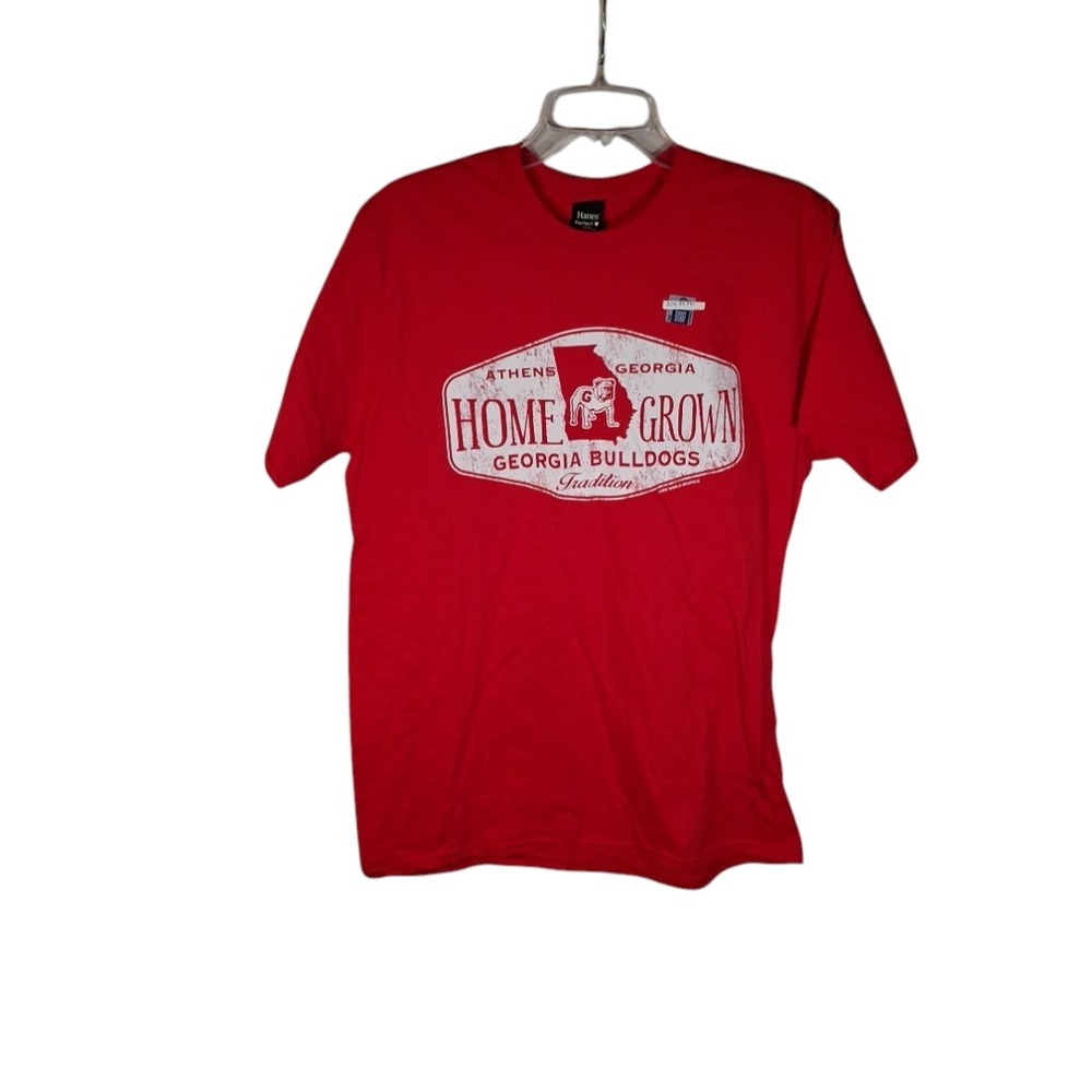 Home Grown Georgia Bulldogs Tshirt Hanes size L Red NWT Unisex 100% USA‎ Cotton